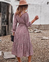 Robe midi froncée à fleurs Sylvie